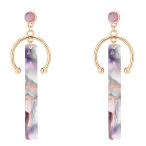 Acrylic Dangle Earring - Purple Multi